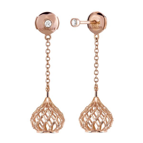 Let Me Out Earrings Pink gold 23mm length