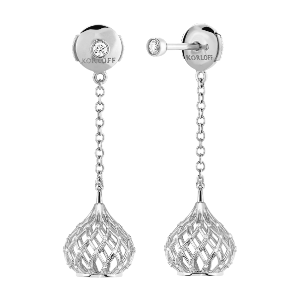 Let Me Out Earrings White gold 23mm length